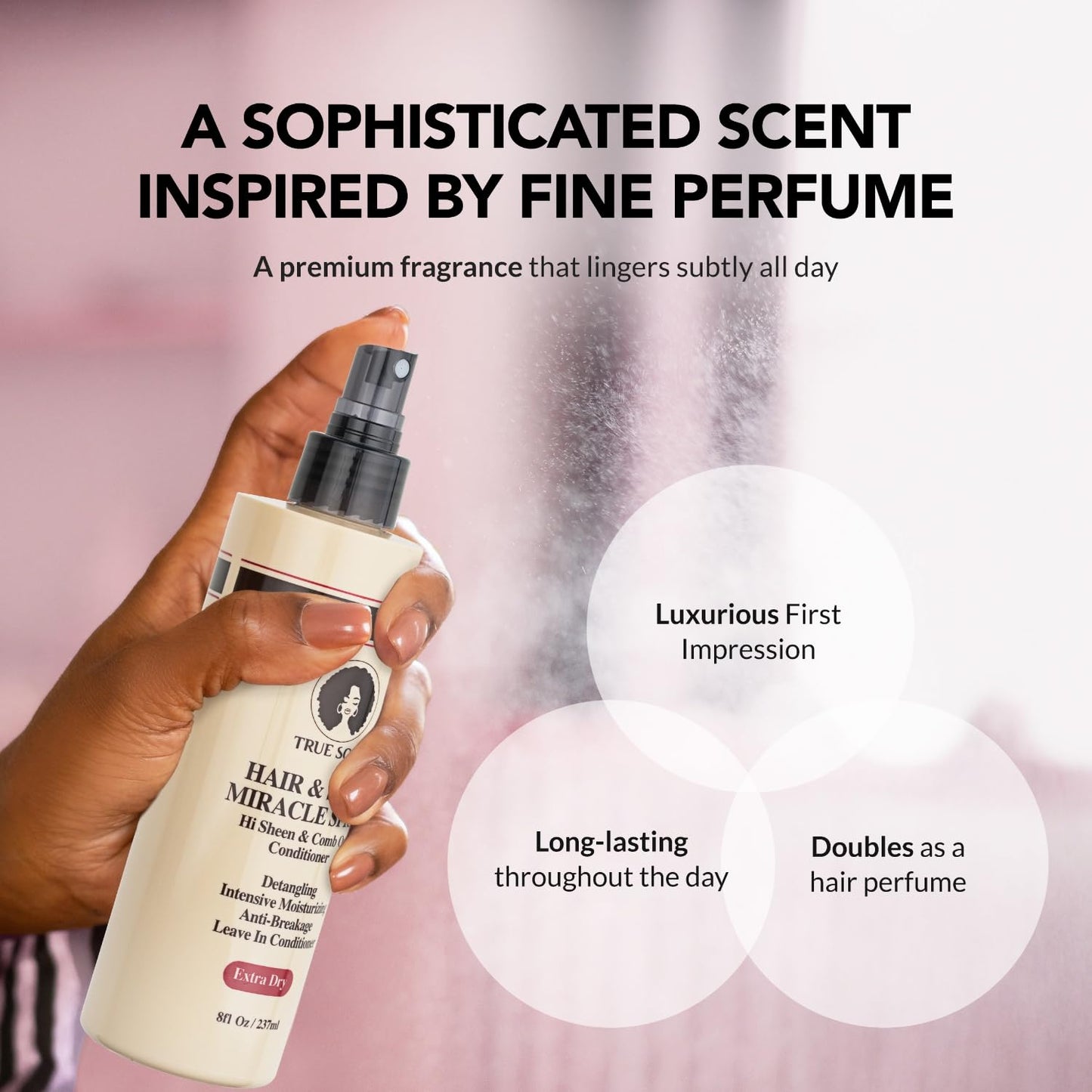 TRUE SOUL Hair and Scalp Miracle Spray Leave-In Conditioner & Detangler for Braids, Locs, Curly & Textured Hair with Castor Oil, Moisturizing Spray Beauty & Personal Care TRUE SOUL