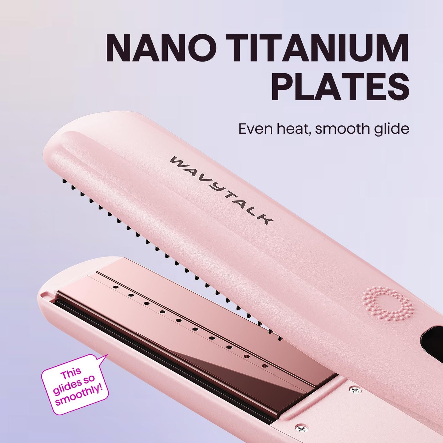 Wavytalk Steam Hair Straightener 1.38'' with Detachable Comb for Silk Press Beauty and Personal Care wavytalk