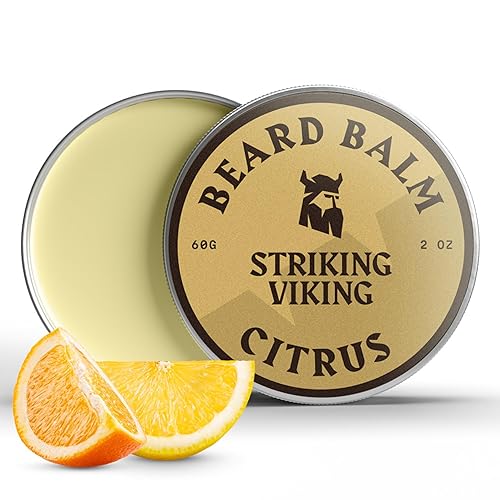 Striking Viking Beard Balm for Men - Leave in Beard Conditioner - Styling Balm Made with Naturally Derived Beard Butter, Argan & Jojoba Oils (2 Ounce Beauty & Personal Care Striking Viking