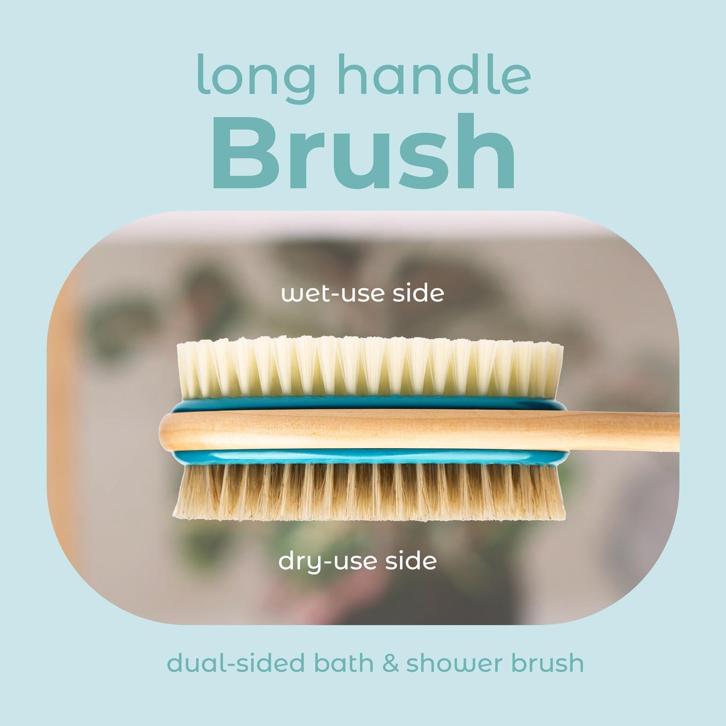 MainBasics Back Scrubber Shower Brush Long Handle Dual Sided Body Brush with Exfoliating Soft Bristles for Back Scrubbing Deep Cleaning and Body Wash Beauty & Personal Care MainBasics