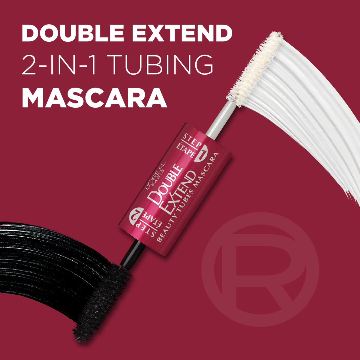 L'Oreal Paris Makeup Double Extend Tubing Mascara, Lengthening 2 Step Mascara, Smudgeproof, Black Beauty & Personal Care L'Oreal Paris