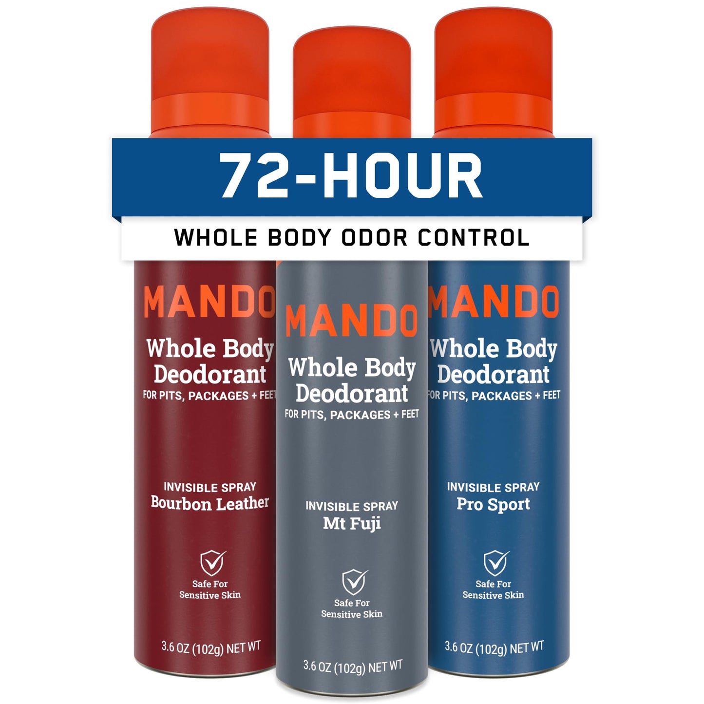 Mando Whole Body Deodorant For Men - Invisible Spray Deodorant - 72 Hour Odor Control - Low Irritation Formula - Aluminum Free, Benzene Free - 3.6 Beauty and Personal Care Mando