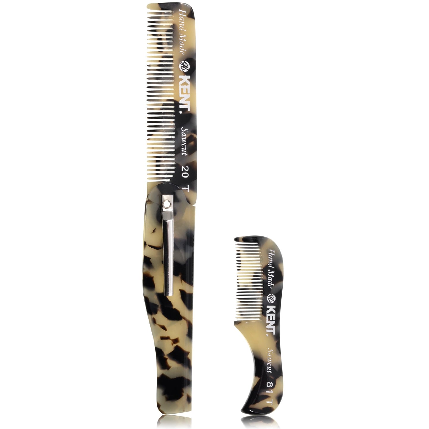 Kent Set Men's Hair Pocket Combs, 81T X-Small, 20T Fine Tooth Folding Comb. Best Hair, Beard and Mustache Grooming Kit for Travel and Home Care Beauty and Personal Care KENT