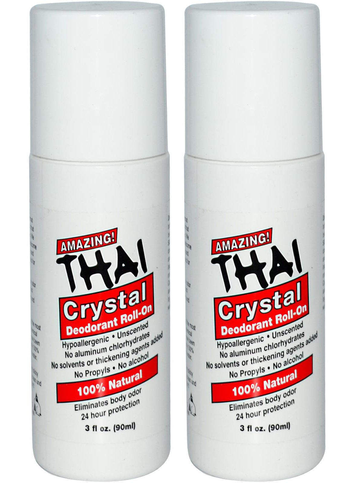 Thai Crystal Deodorant Stone All Natural Roll-On Deodorant For Body, Face and Feet -- Unscented, Aluminum Free & Organic With No Aluminum, Solvents Beauty and Personal Care Thai Deodorant Stone