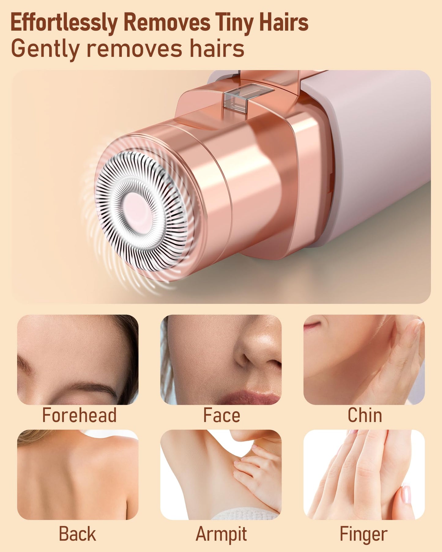 Eyebrow Trimmer Facial Hair Removal for Women: 2 in 1 Rechargeable Facial Hair Remover & Eyebrow Razor, Electric Painless Face Shaver for Women Beauty and Personal Care IFANZETECH