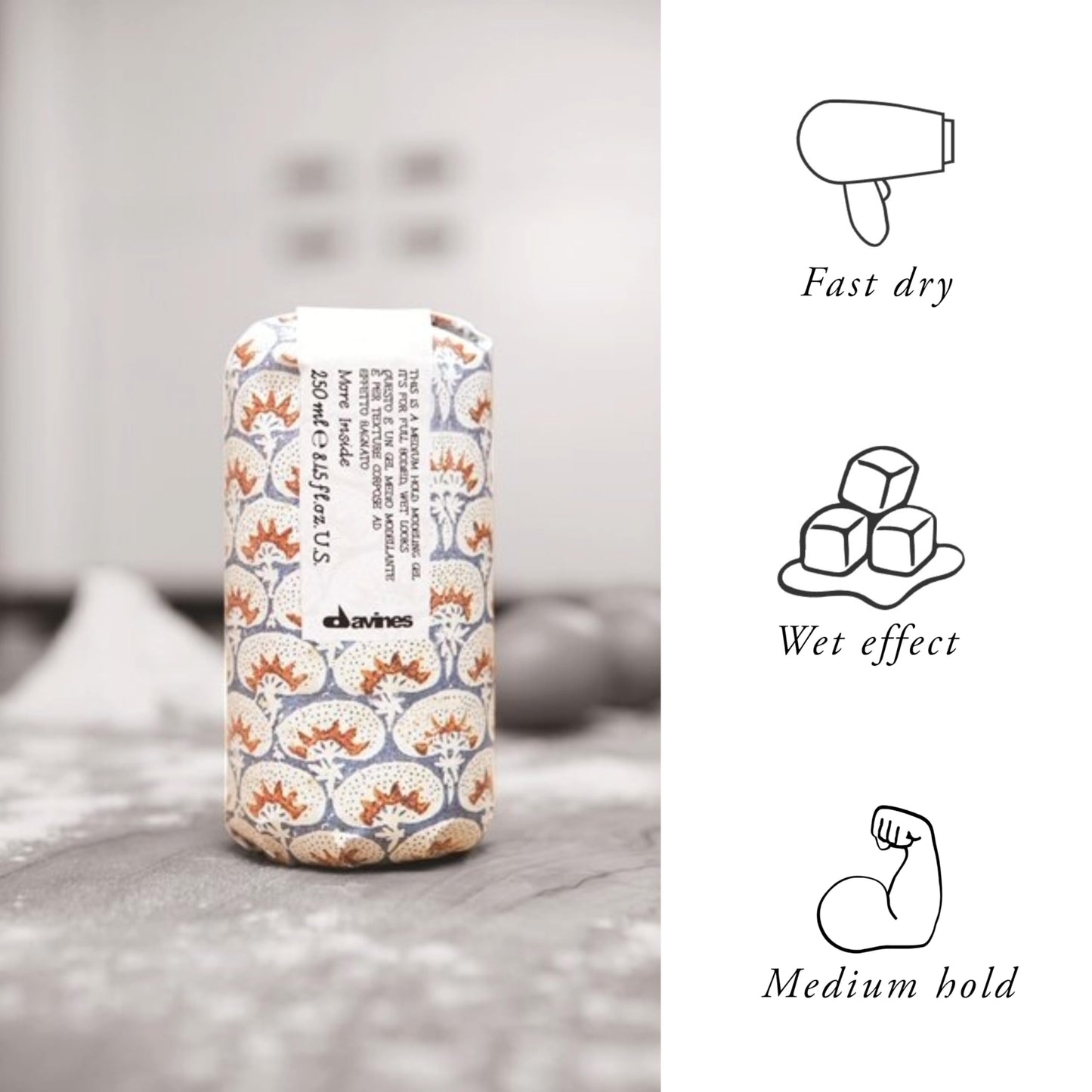 Davines This Is A Medium Hold Modeling Gel, For Structured And Full-Bodied Wet Looks, Protects Against Humidity, 8.45 fl. oz. Beauty & Personal Care Davines