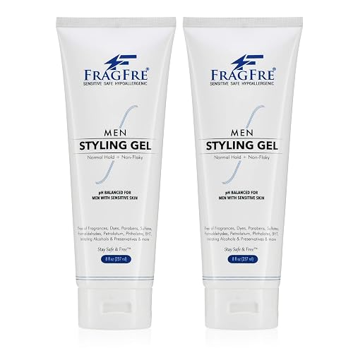 FRAGFRE Men Hair Styling Gel Fragrance Free 8 oz (2-Pack Gift Set) - pH Balanced for Men with Sensitive Skin - Not Too Firm or Light - Just Normal Beauty & Personal Care FRAGFRE