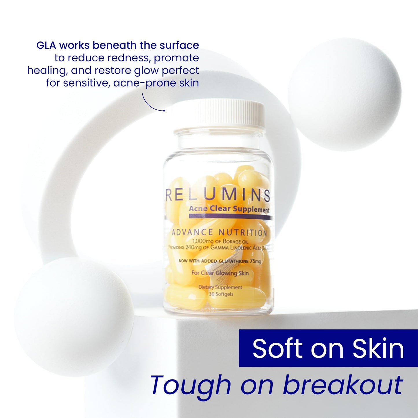 Relumins Dual Capsule Formula - Natural Beauty Supplement with GLA, Borage Oil, Vitamin E, Zinc, Turmeric, and Hydrating Plant-Based Oils - Supports Beauty & Personal Care Relumins