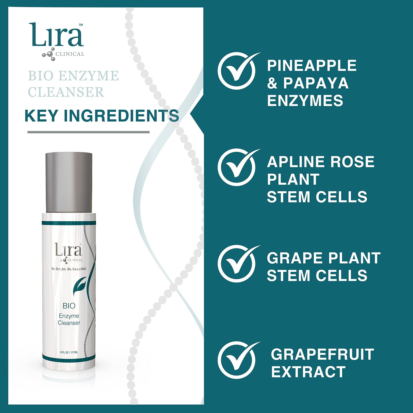 Lira Clinical BIO Enzyme Cleanser for Oily Skin Control - Hydrophilic Exfoliating Facial Cleanser - Deep Cleansing Skincare and Hydrating Care - 6 Oz Beauty & Personal Care Lira Clinical