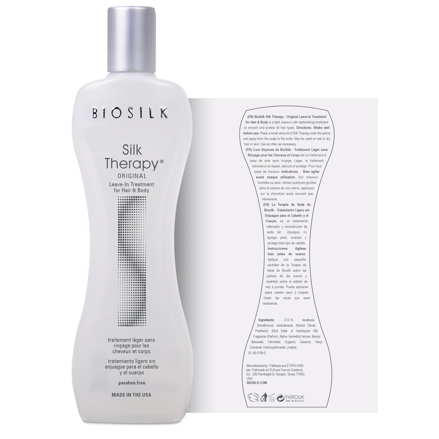 BioSilk Silk Therapy Original, Reconstructing Leave-In Hair Treatment, Adds Shine, Smooths & Prevents Split Ends, Sulfate-Free, Paraben-Free Beauty & Personal Care BioSilk