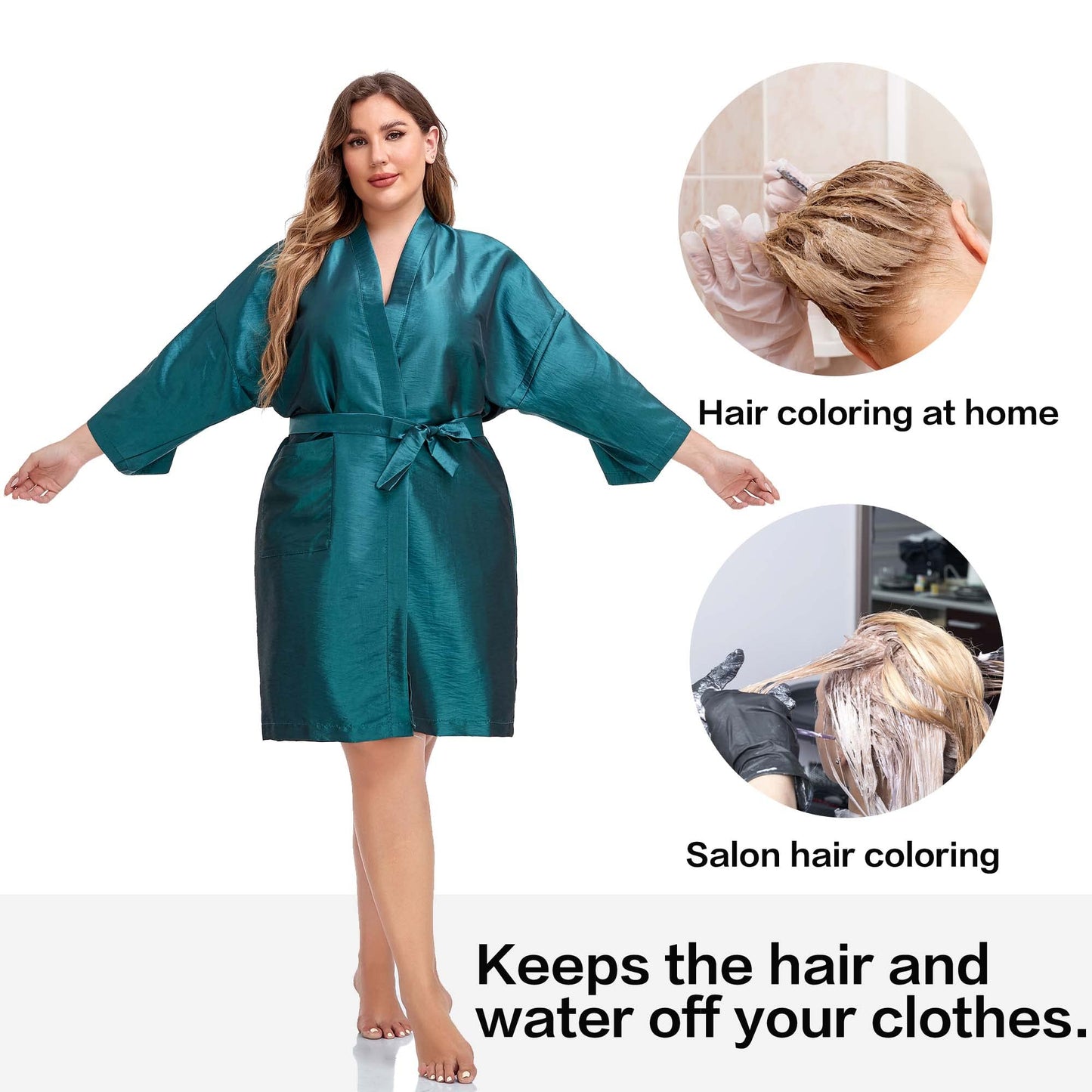 PERFEHAIR Salon Client Gown Robes Cape, Hair Salon Smock for Clients- Kimono Style-(Blue) Beauty & Personal Care PERFEHAIR