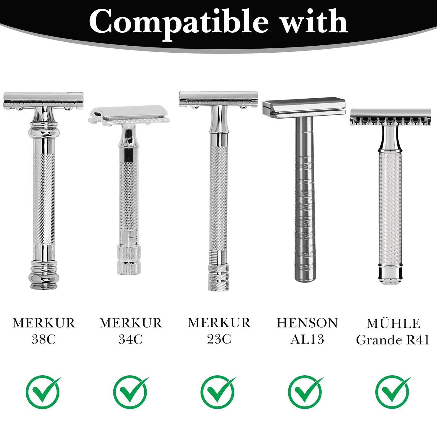 Linkidea Safety Razor Head Vegan Leather Cover, Double Edge Safety Razor Cover for Travel, Butterfly Razor Shaving Accessories Compatible with Merkur Beauty and Personal Care Linkidea