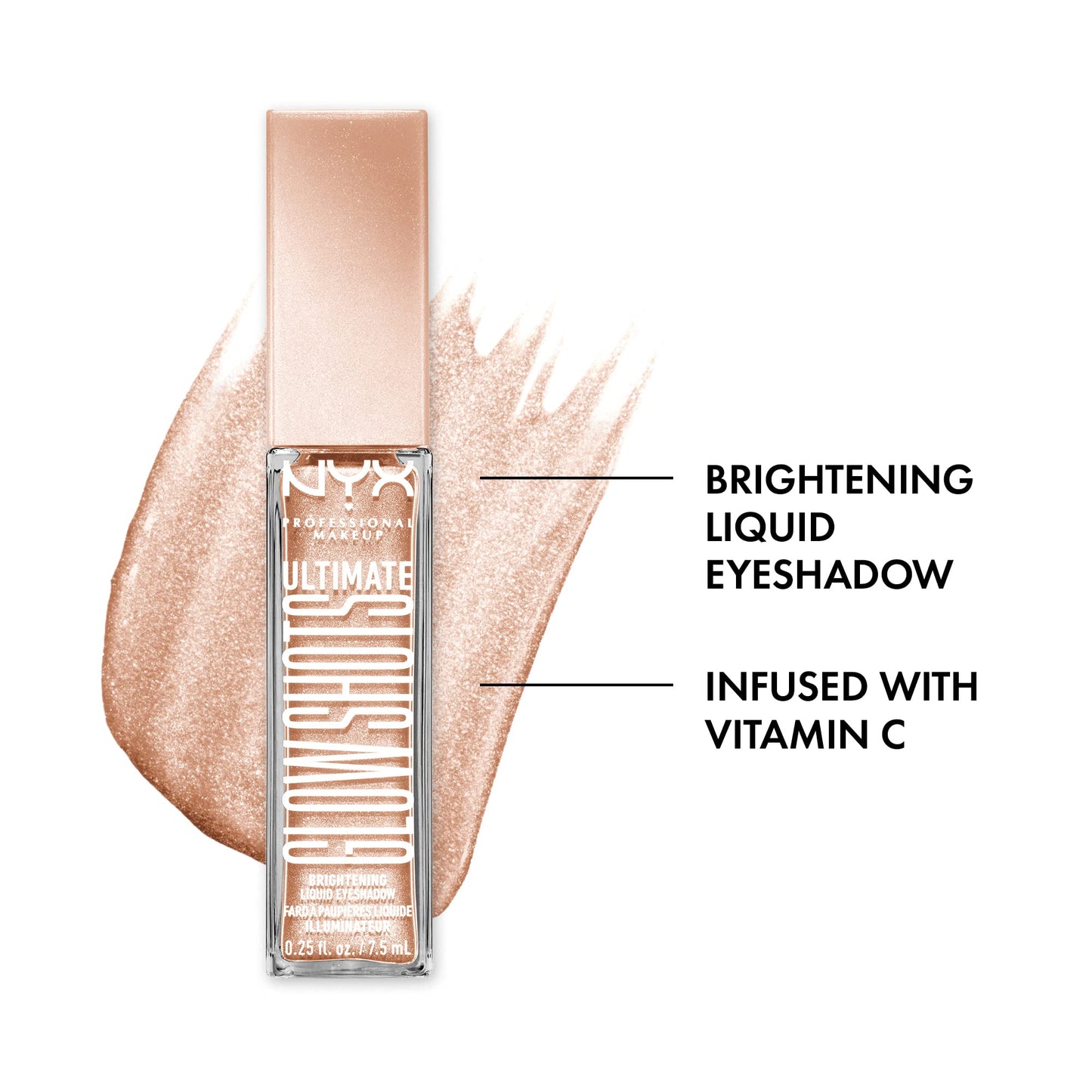NYX PROFESSIONAL MAKEUP Ultimate Glow Shots, Liquid Eyeshadow, Long-Lasting Shimmer Eye Shadow with Vitamin C - Highkey Lychee Beauty & Personal Care NYX PROFESSIONAL MAKEUP