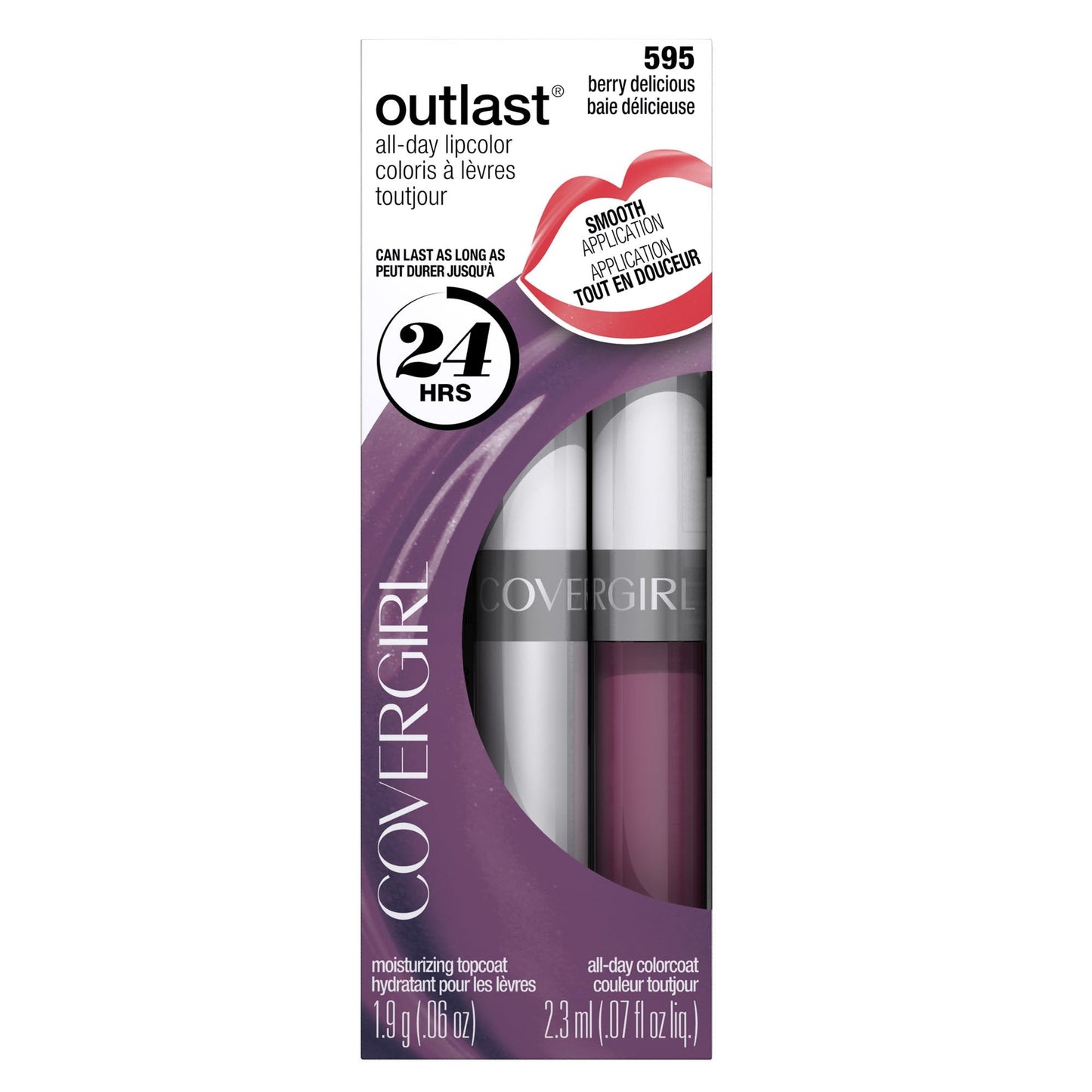 COVERGIRL Outlast All-Day Moisturizing Lip Color Berry Delicious 595, .13 oz (packaging may vary) Beauty & Personal Care COVERGIRL