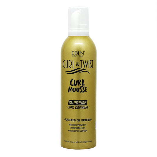 Curl & Twist Supreme Curl Defining Mousse 12.49 fl oz/354 ml - Flaxseed & Coconut Oil Infused Vitamin E Prevents Dryness Restores Vibrancy and Adds Beauty & Personal Care EBIN NEW YORK