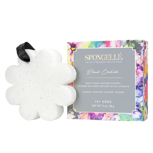 Spongellé Black Orchid Wild Flower Bath Sponge with Box for Mothers Day Gift | Built-in Body Wash & Body Scrubber, Shower Loofah Sponge for Women | Beauty & Personal Care SPONGELLÉ