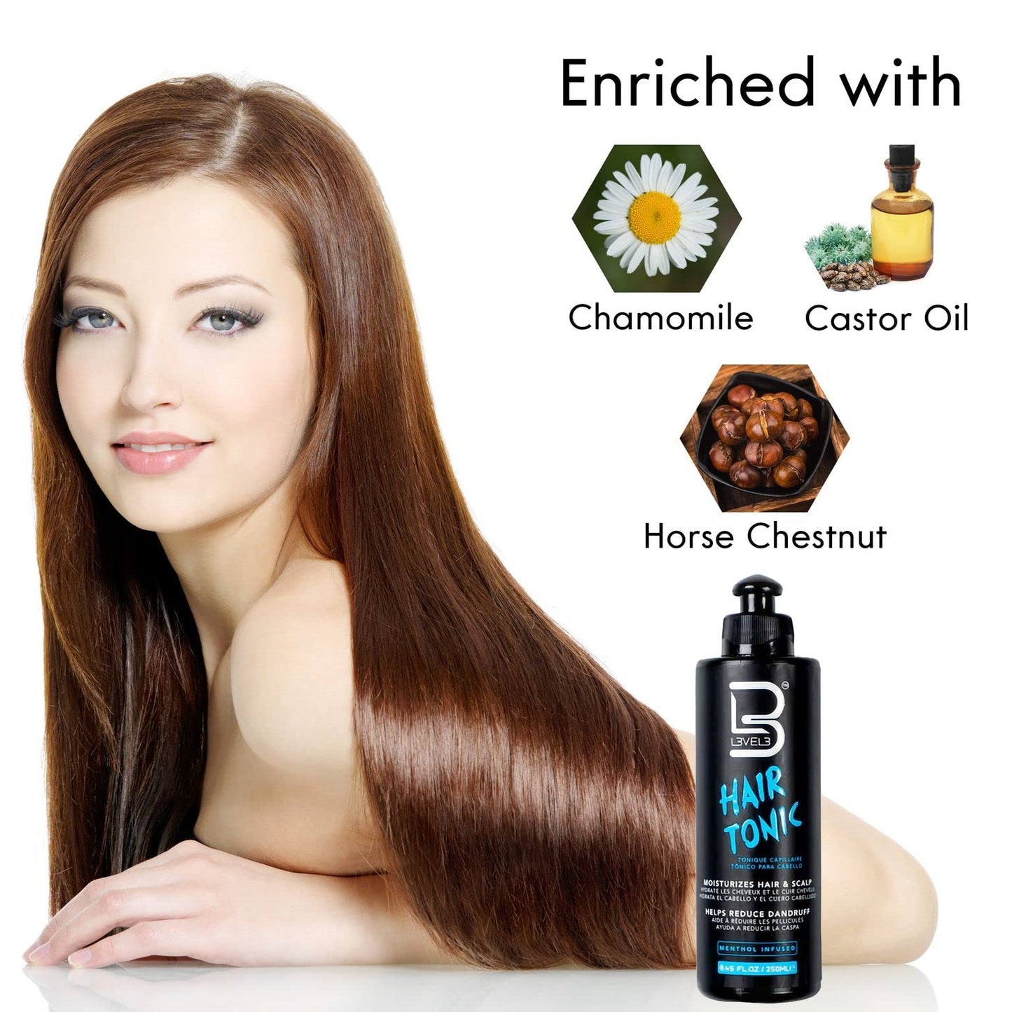L3 Level 3 Hair Tonic - Hair Moisturizer for Women and Men - Fresh Impact for Extra Shine and Hair Volume Beauty & Personal Care L3