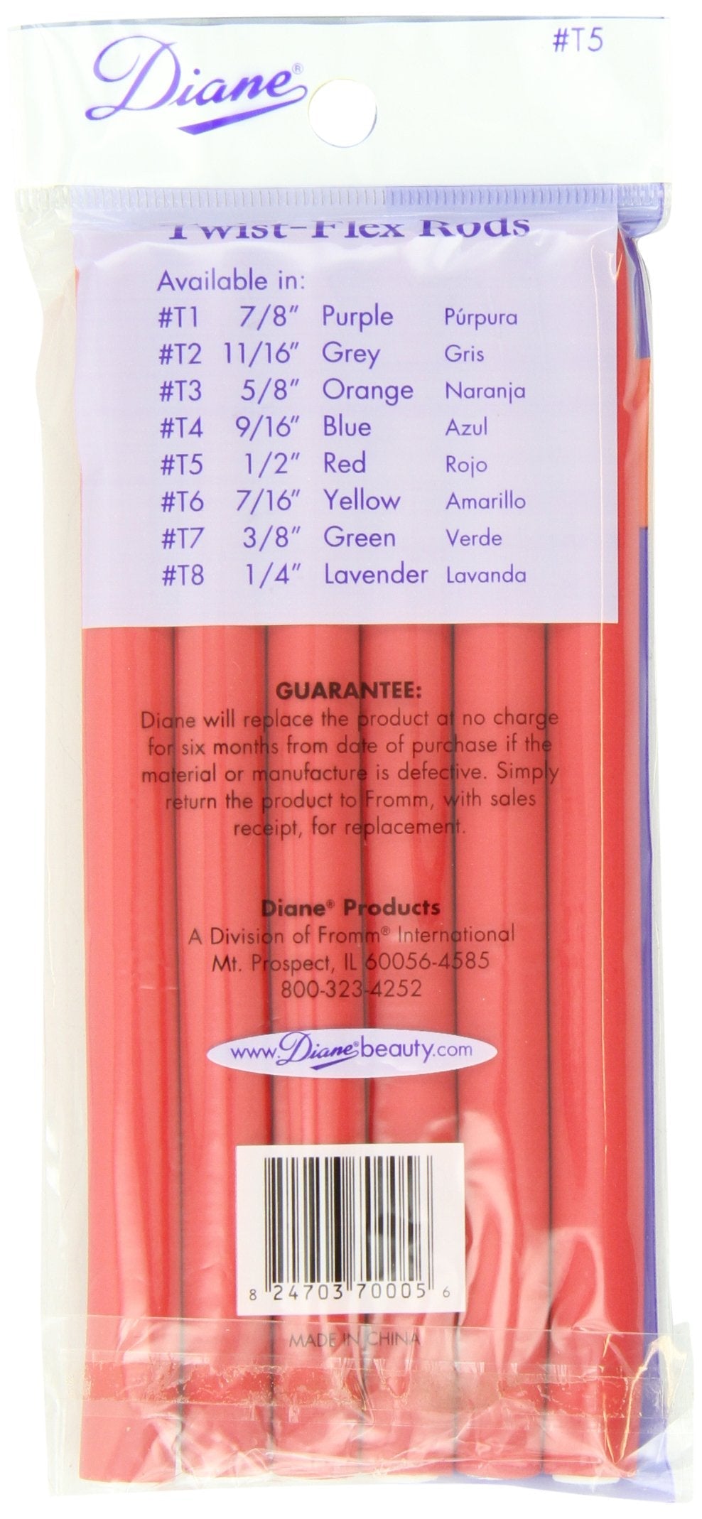 Diane 7 Inch Twist Flex, Red, 1/2 Inch, 6 Count Beauty & Personal Care Diane