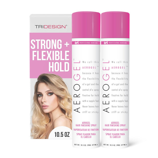 TRIDESIGN Aerogel Hairspray - Strong Hold Hair Finishing Spray for Volumizing & Control, Flexible Styling for All Hair Types, Non-Sticky and Scented Beauty & Personal Care TRIDESIGN