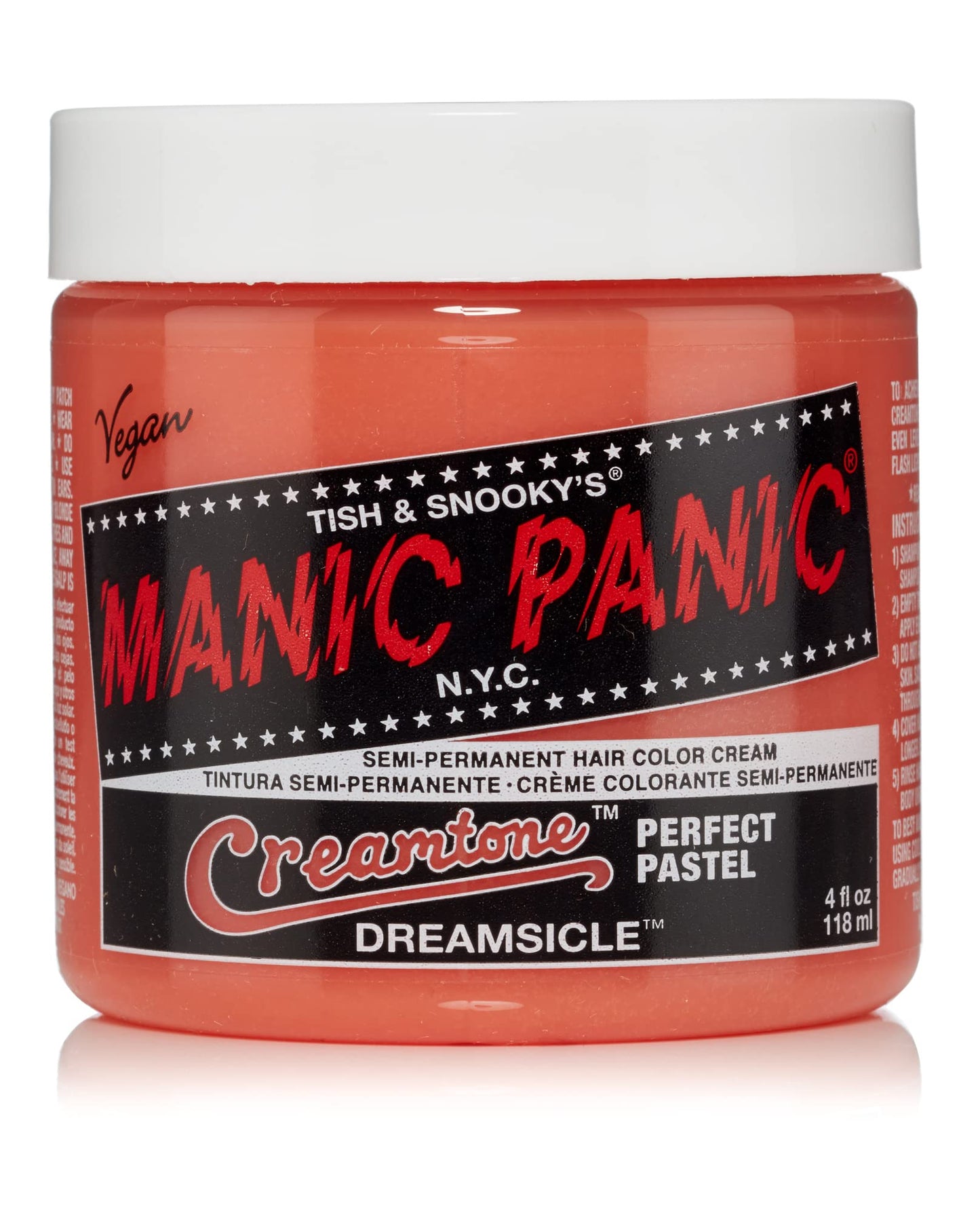 MANIC PANIC Creamtone Dreamsicle Semi Permanent Hair Color for Women & Men - Perfect Pastel Creamy Orange Hair Dye - Lasts 2-4 Weeks - Vegan Beauty & Personal Care MANIC PANIC