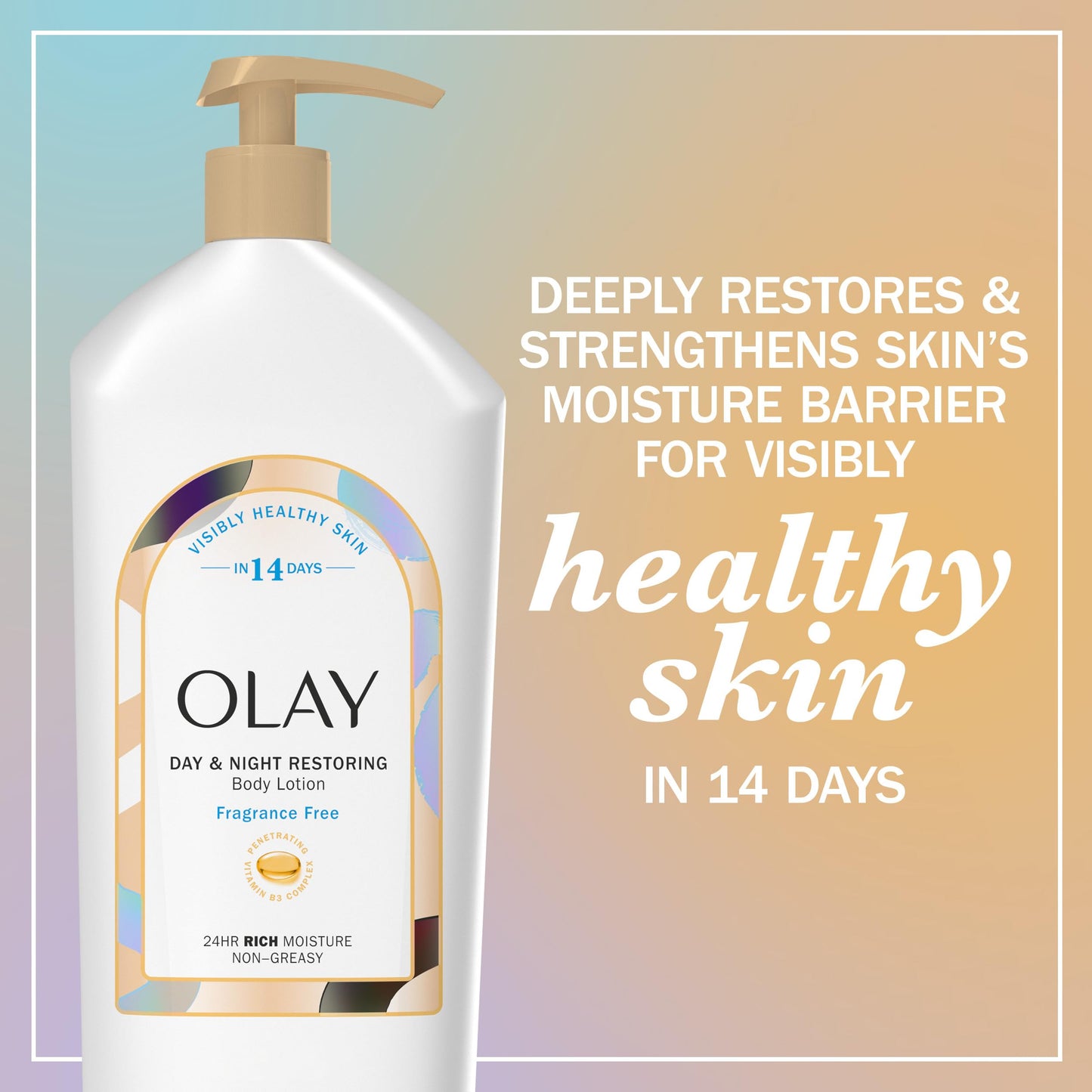 Olay Body Lotion for Women, Day & Night Restoring, 24hr Moisturizing & Deep Hydration, Absorbs Instantly, Penetrating Vitamin B3 Complex, For All Skin Beauty & Personal Care Olay