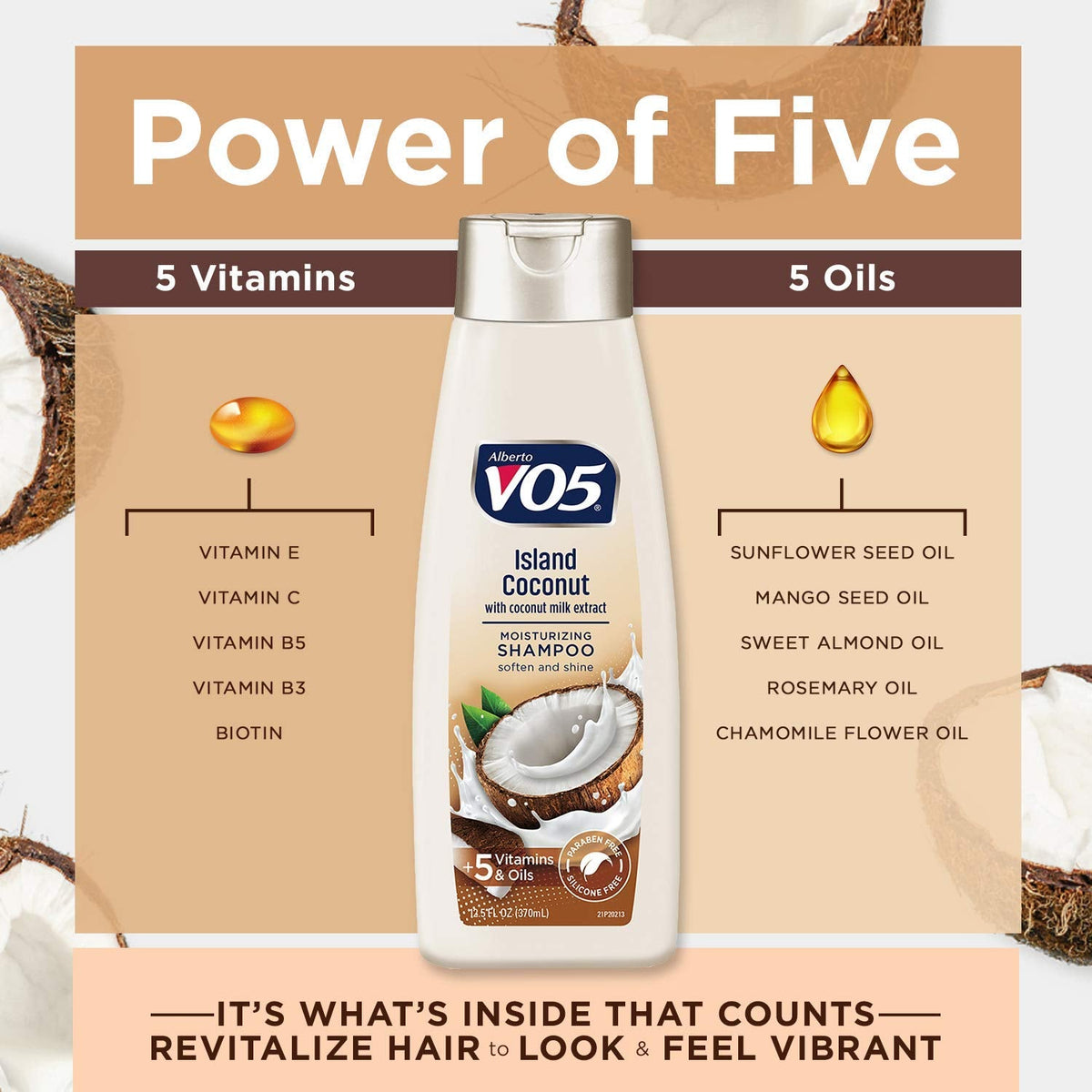 VO5 Moisturizing Shampoo - 12.5 Fl Oz - Island Coconut Leaves Hair Looking Vibrant and Beautiful Beauty & Personal Care Alberto VO5