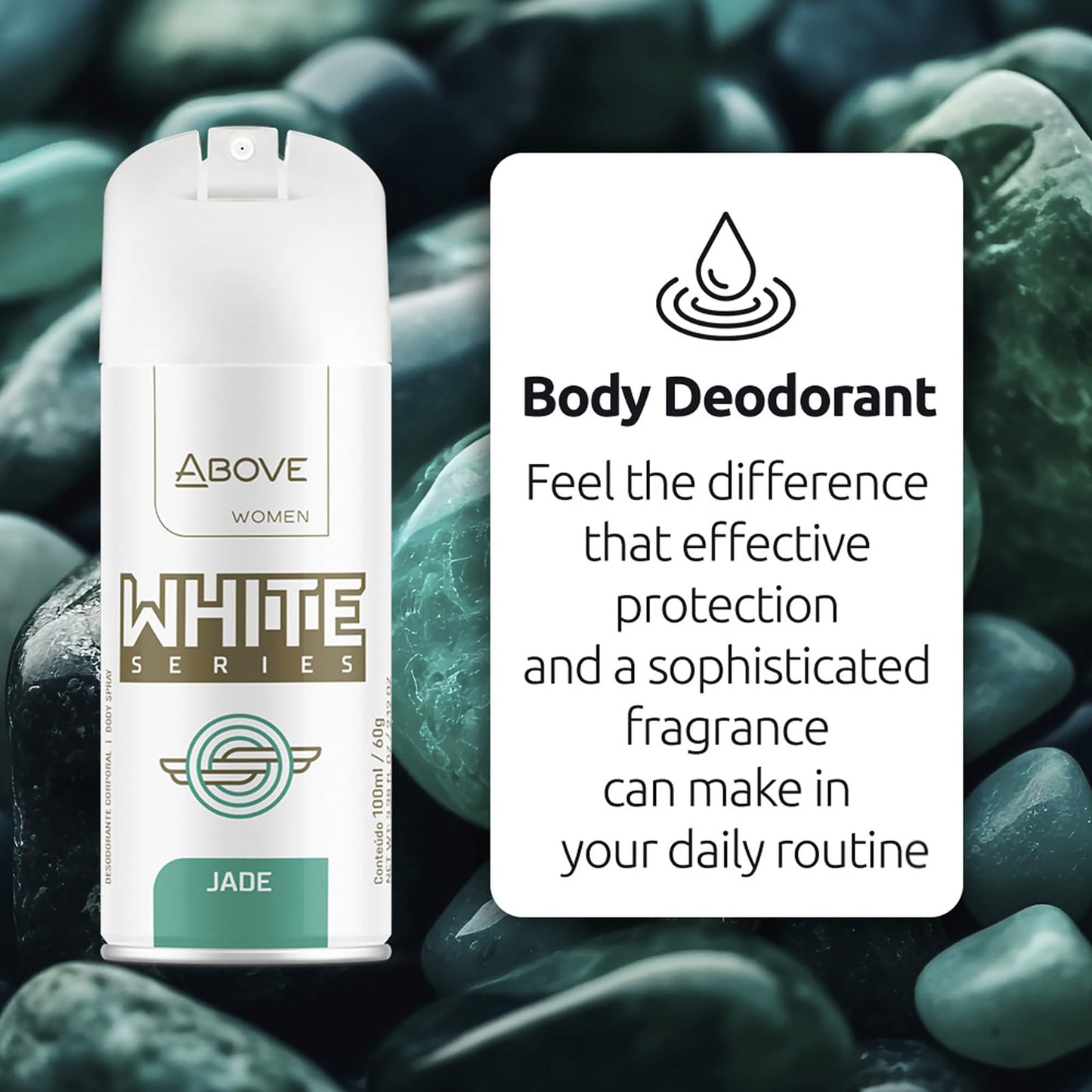 ABOVE White Series Body Spray, Jade, 4 pcs - Deodorant Spray - Masks Perspiration Odors - Long-Lasting Dry Spray - Paraben-Free - Cruelty-Free 2.12 oz Beauty and Personal Care ABOVE