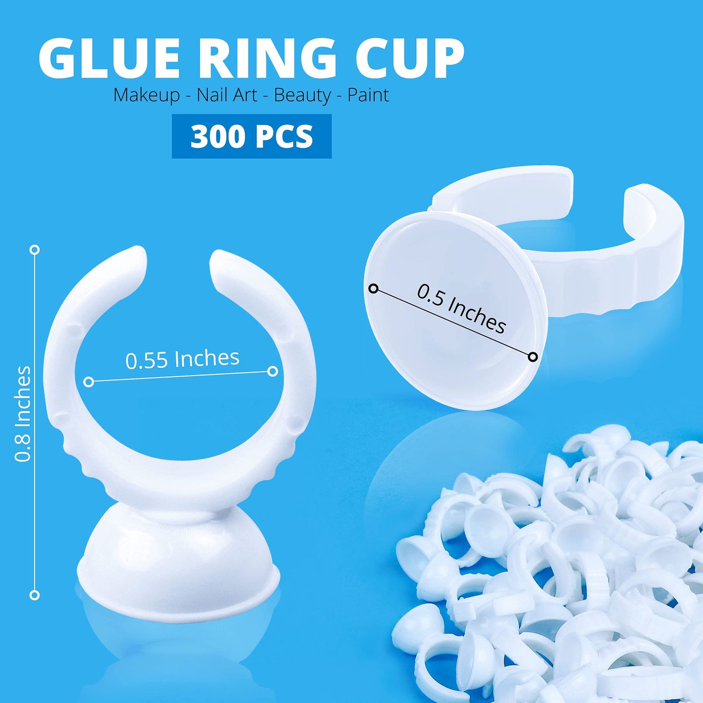 300PCS AliOry Glue Rings for Eyelash Extensions Disposable Rings for Lashes Lovely Shape Lash Fan Blossom Glue Cups Lash Extension Supplies Supplies Beauty & Personal Care Aliory