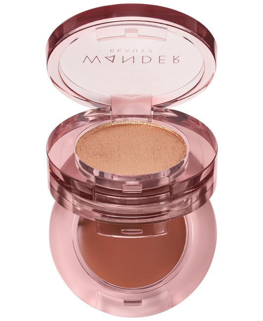 Wander Beauty Double Date Eye Shadow Duo - First Kiss/ILYSM (Golden Champagne + Burnt Terracotta) Satin Shimmer Eyeshadow
