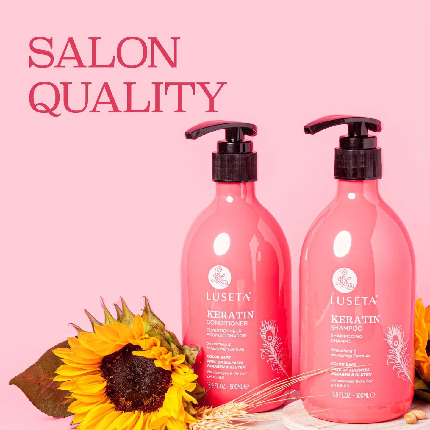Luseta Keratin Shampoo and Conditioner for Color Treated Damaged & Dry Hair, Keratin Hair Treatment for Smoothing, Nourishing & Strengthening, Color Beauty & Personal Care L LUSETA