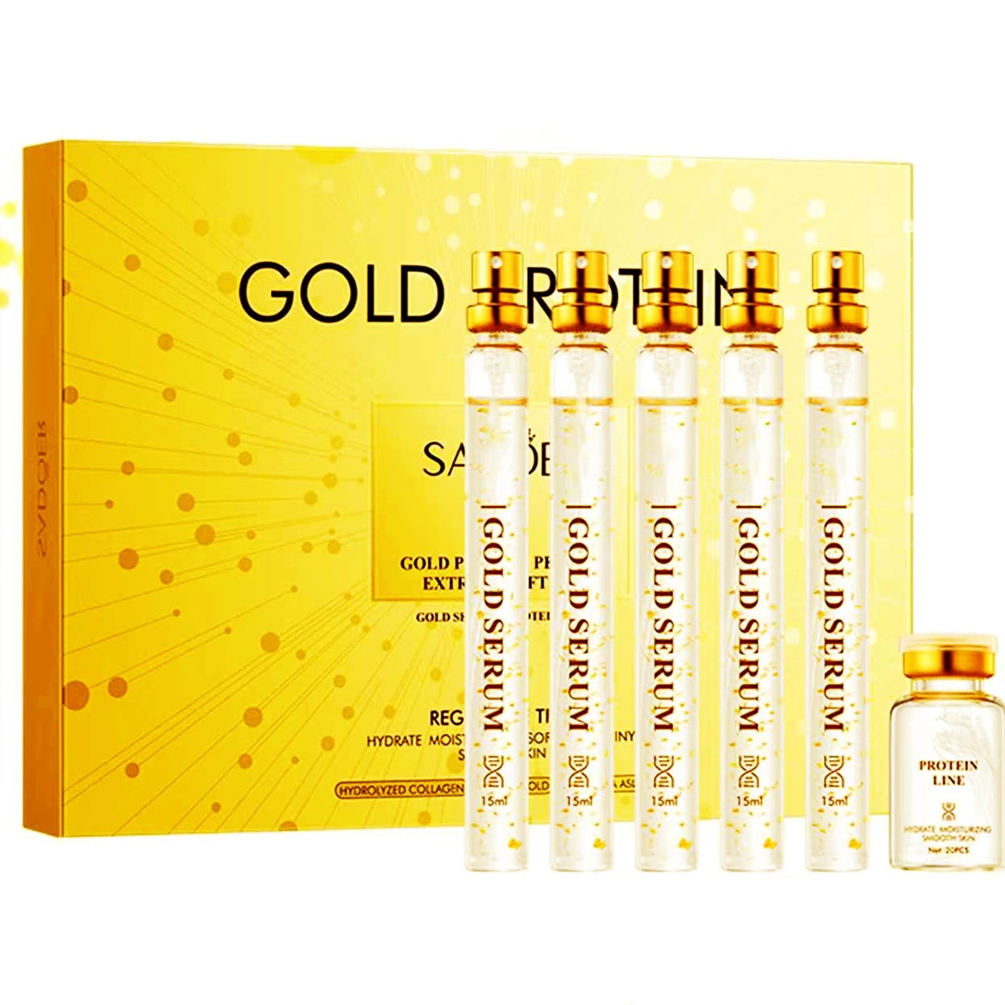 Silk Protein Thread Lifting Set, Collagen Serum for Face With Soluble Protein Silk & Nano Gold Essence, Absorbable Collagen Thread for Lifting, Smooth Beauty & Personal Care xinxinghualing