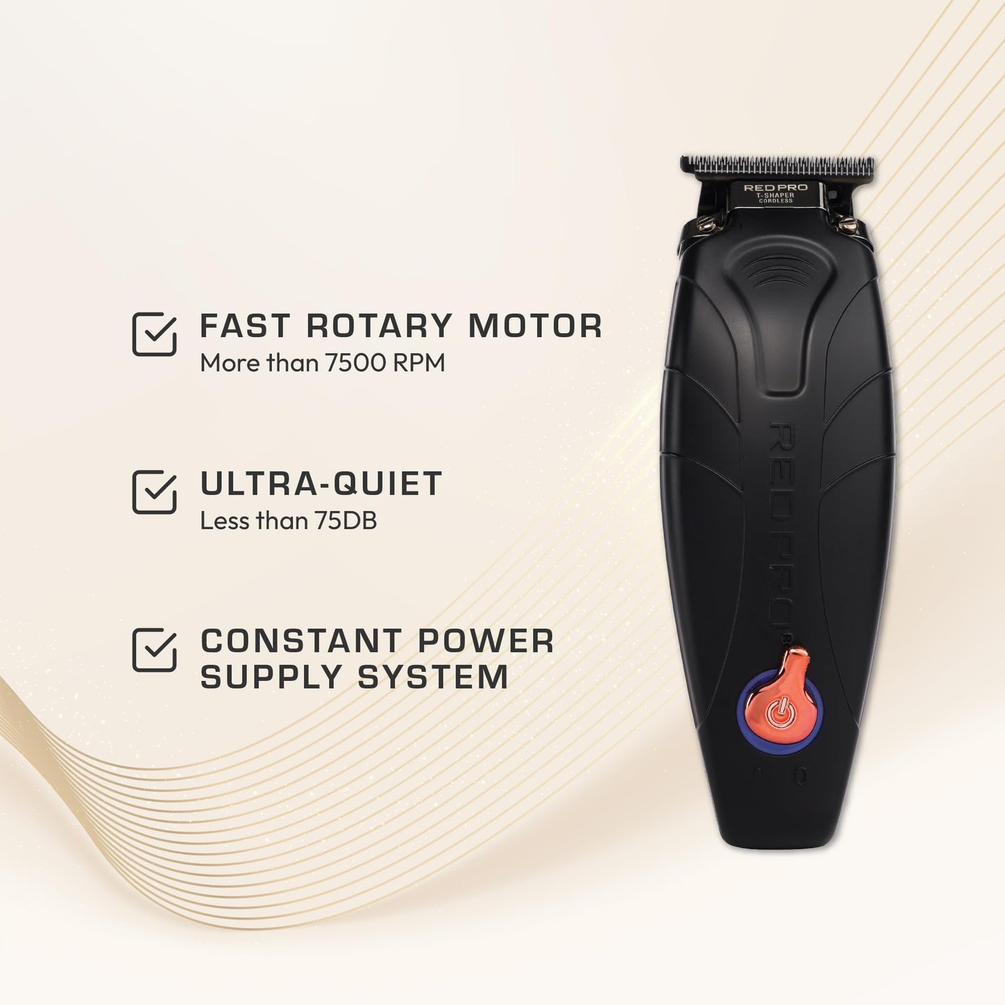 RED Pro Professional Cordless Hair Finishing Trimmer for Men, Electric Rechargeable Wireless Beard Detailer for Barbers and Stylists, Diamond Like Beauty and Personal Care RED Pro