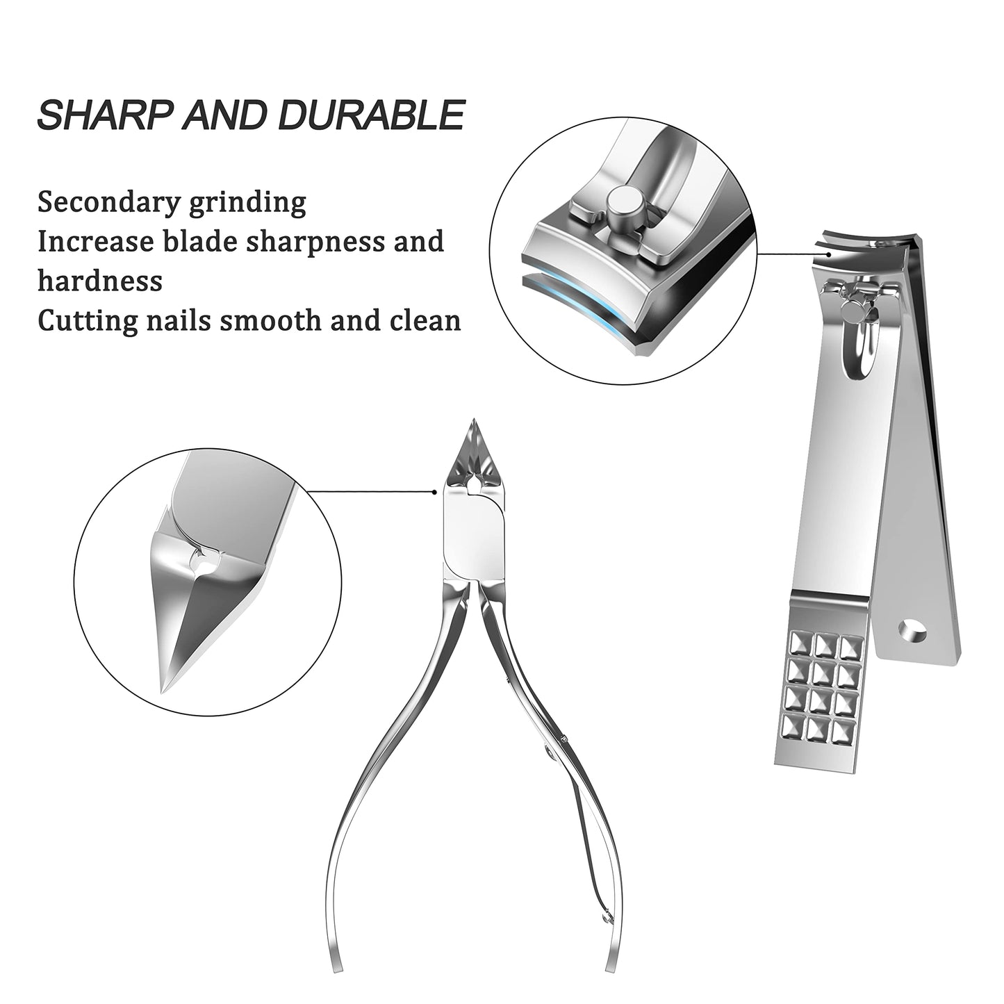 Tseoa Manicure, Pedicure Kit, Nail Clippers, Professional Grooming Kit, Nail Tools with Luxurious Travel Case, Set of 12 … (nail clippers 12pcs) Beauty & Personal Care TSEOA