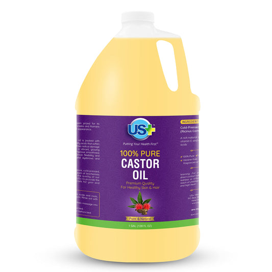 100% Pure Castor Oil - Cold-pressed, Unrefined, Hexane-free - Premium Quality - USP Grade (1 Gallon) Beauty and Personal Care US+ Default Title