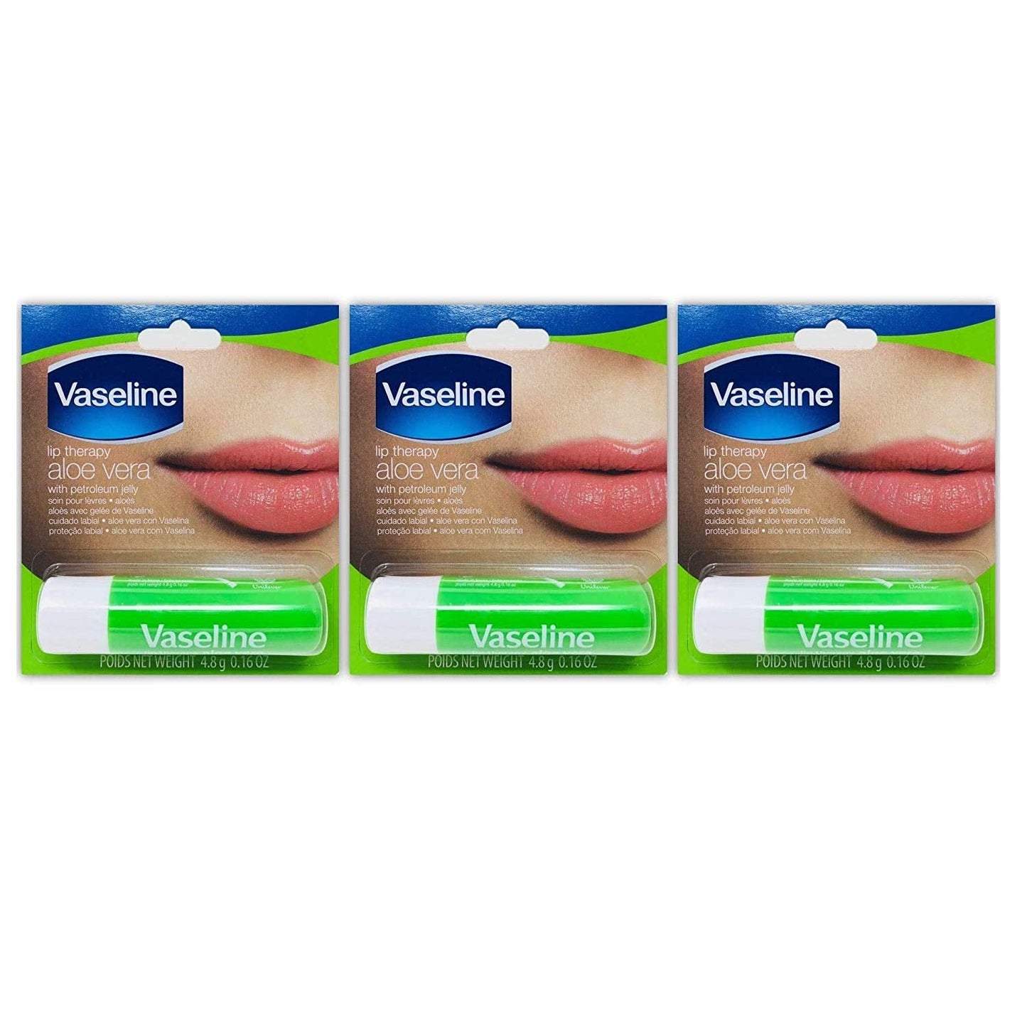 Vaseline Lip Therapy Aloe Vera - Lip Balm with Petroleum Jelly for providing your Lips with Ultimate Hydration and Essential Moisture to treat Beauty and Personal Care Vaseline