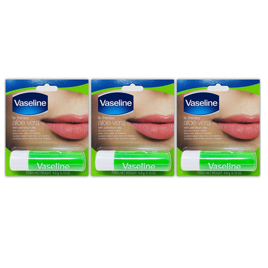 Vaseline Lip Therapy Aloe Vera - Lip Balm with Petroleum Jelly for providing your Lips with Ultimate Hydration and Essential Moisture to treat Beauty and Personal Care Vaseline