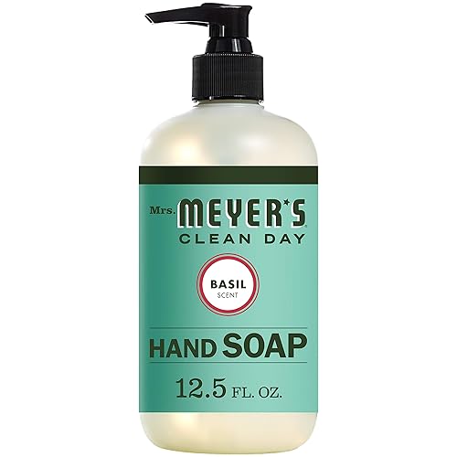 MRS. MEYER'S CLEAN DAY Hand Soap, Made with Essential Oils, Biodegradable Formula, Basil, 12.5 fl. oz - Pack of 3 Beauty & Personal Care Mrs. MEYER'S