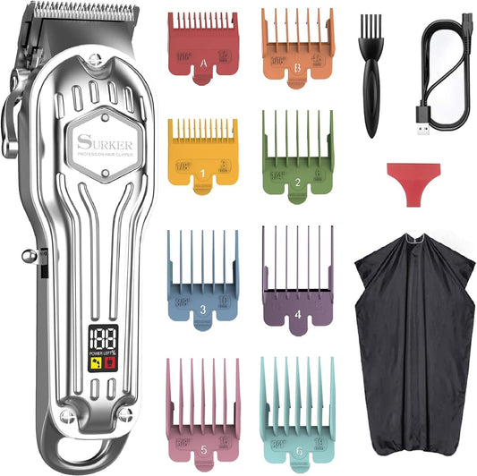 SURKER Mens Hair Clippers Cord Cordless Hair Trimmer Professional Haircut Kit for Men Rechargeable LED Display Beauty and Personal Care SURKER