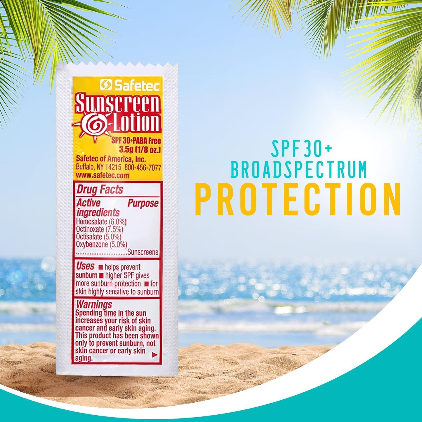 Safetec Sunscreen Lotion 53700 3.5 Gram Packets SPF 30 - (Box of 25) Beauty & Personal Care Safetec