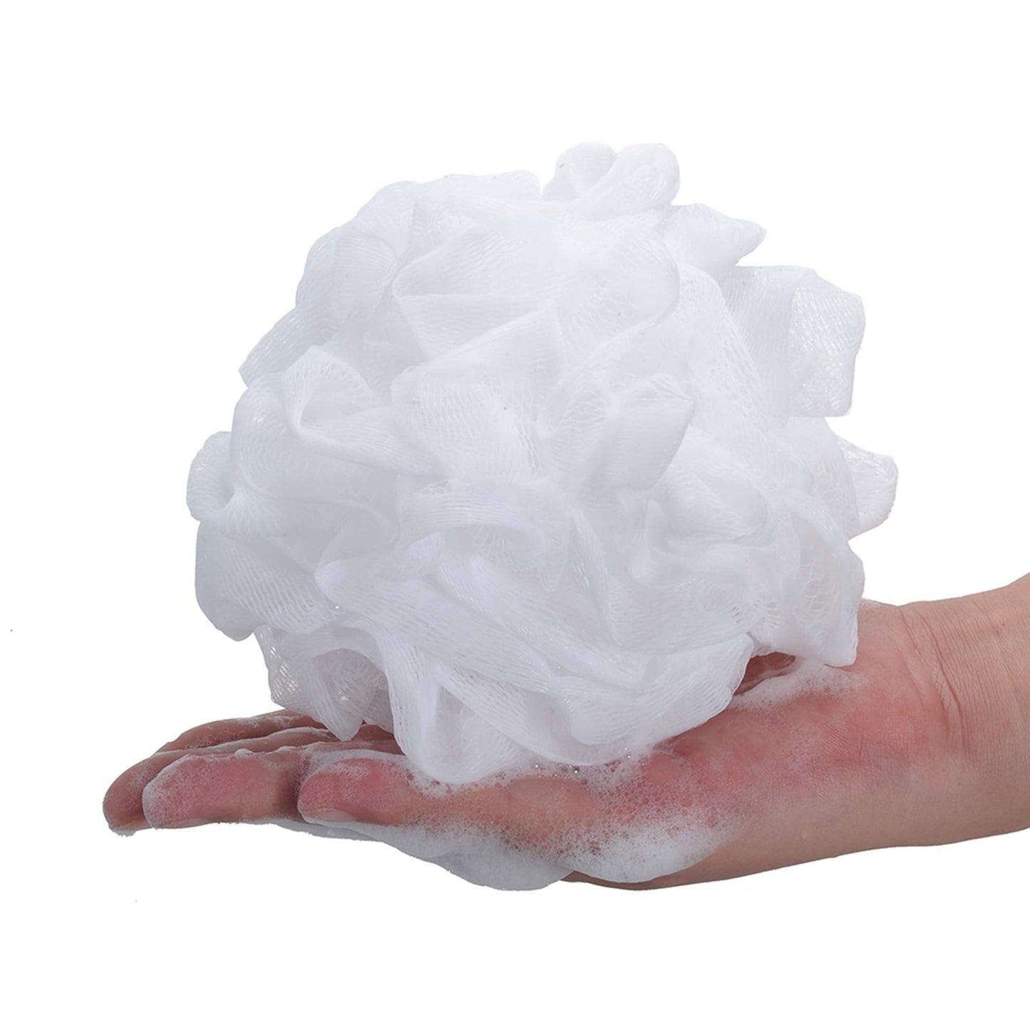 iboodi 60g/pcs White Mesh Bath Sponge Pouf Shower Loofahs Shower Puff Pack of 4 (White) Beauty & Personal Care iboodi