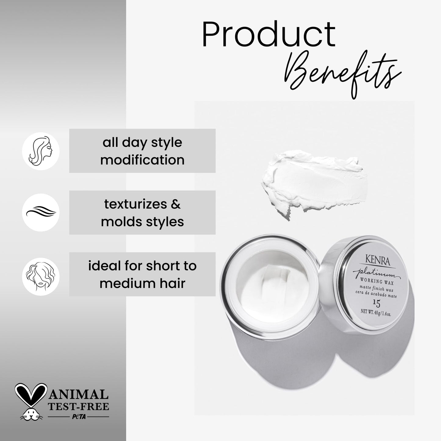 Kenra Professional Platinum Working Wax 15 | Matte Finish Styler | Provides Medium, Flexible Hold | Non-Greasy | Crème-Based Formula To Texturize Beauty & Personal Care Kenra