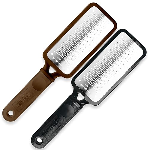 Microplane Colossal Foot File, Black and Brown - The Original Stainless-Steel Foot Scraper, Dead Skin/Callus Remover for Feet, Foot Scrubber, Pedicure Beauty & Personal Care Microplane