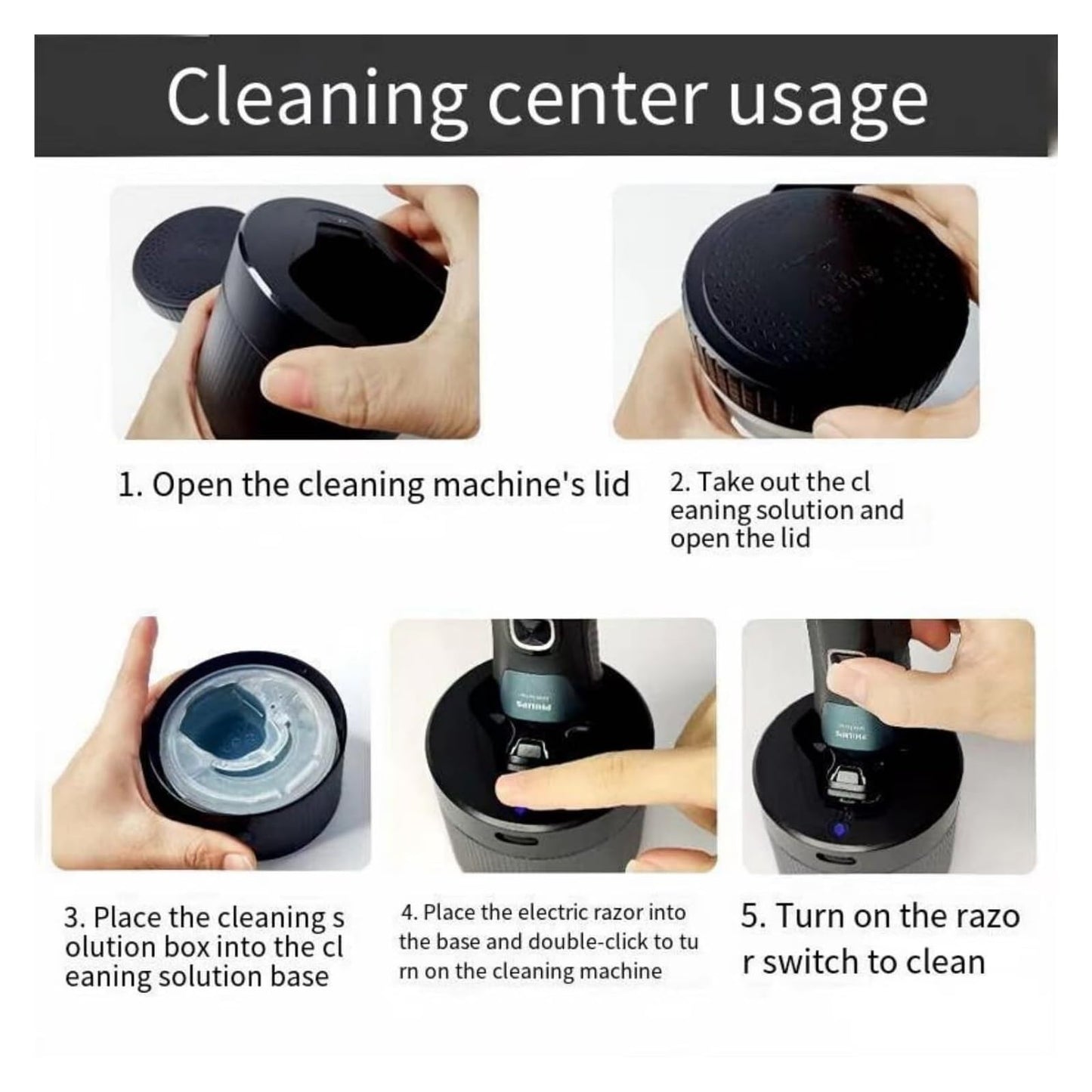 1-3PCS Quick Clean Pod Replacement Cartridge?Compatible For Philips?Compatible For Norelco?Quick Clean Pods Just Cleaning Solution 160ML(3 PCS) Beauty and Personal Care GENTERUN