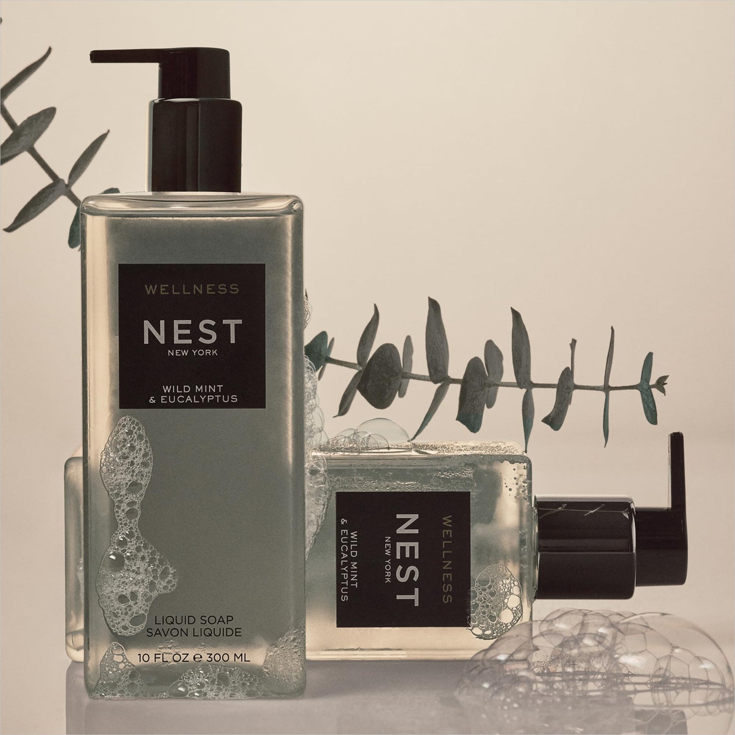 NEST New York Liquid Soap, Wild Mint & Eucalyptus - 10 fl oz - Cleanses & Nourishes Skin - Approx. 300 Pumps Per Bottle - Gluten Free & Cruelty Free Beauty & Personal Care NEST New York