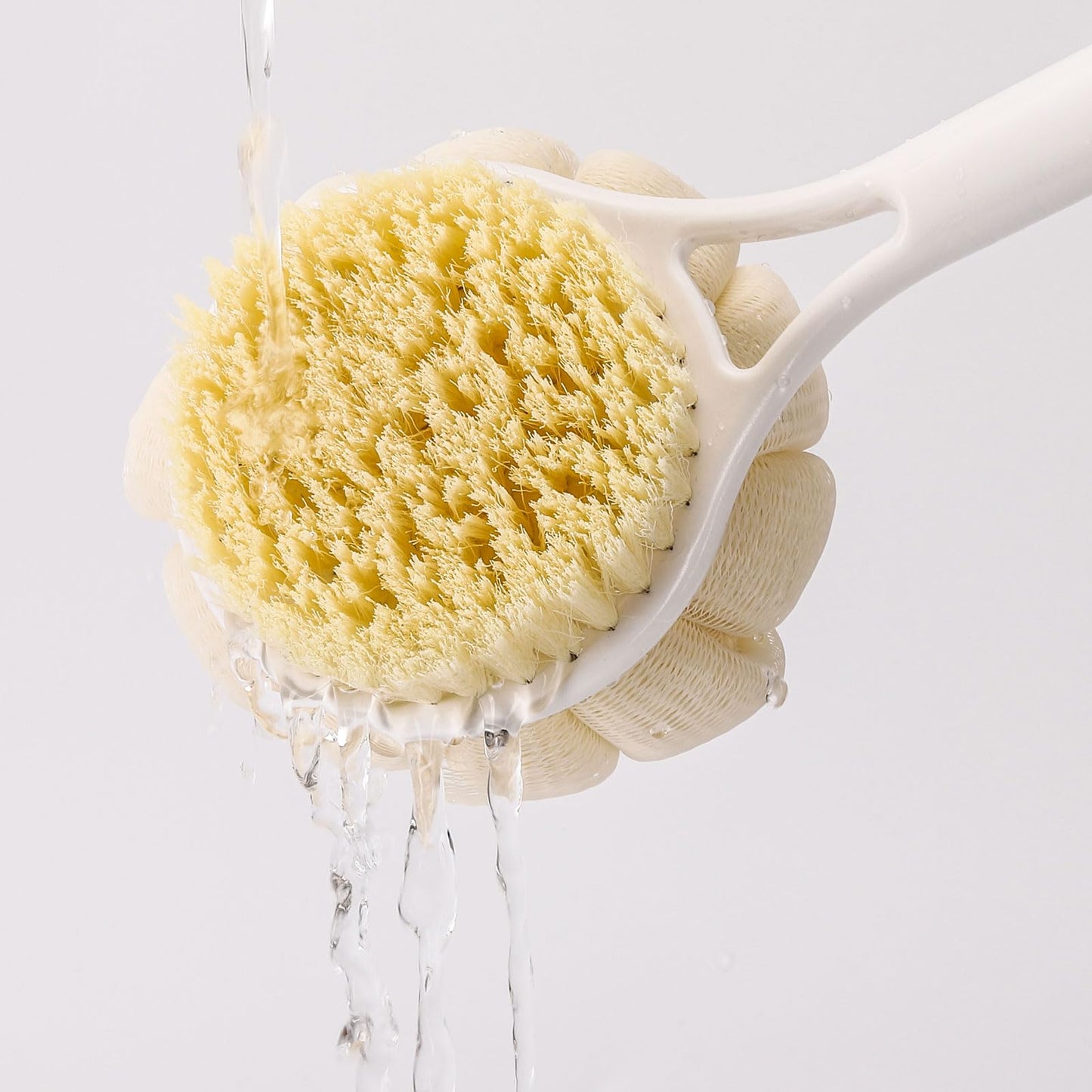 BTYMS Bath Sponge Back Brush Long Handle for Shower 17 Inch, Double Sided Exfoliating Back Scrubber Brush Shower Body Brush with Soft Bristles Beauty and Personal Care BTYMS