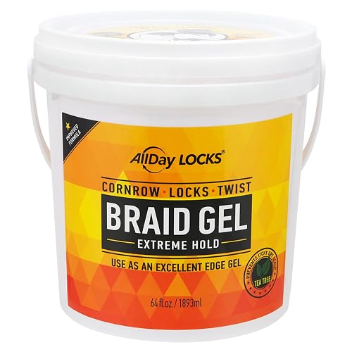 AllDay Locks Braid Gel Extreme Hold - Braiding Gel for Cornrows, Locks, & Twisting, Moisturizing Edge Control for Women and Men, Natural Formula Beauty & Personal Care AllDay Locks