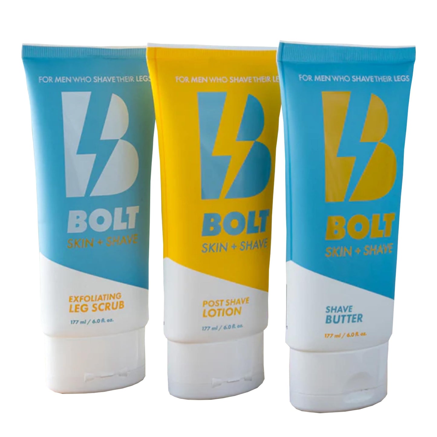 Stay Smooth Bundle for Men - Shaving Care Kit with Exfoliating Leg Scrub, Shave Butter and Post-Shave Lotion - 6 Fl Oz Each Beauty and Personal Care BOLT SKIN + SHAVE