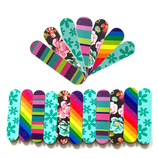 50Pcs Assorted Color Nail Art Tool Mini Nail Files Double Sided Emery Boards Nail File and Buffers for Nail Art Use Beauty & Personal Care Art&Beauty