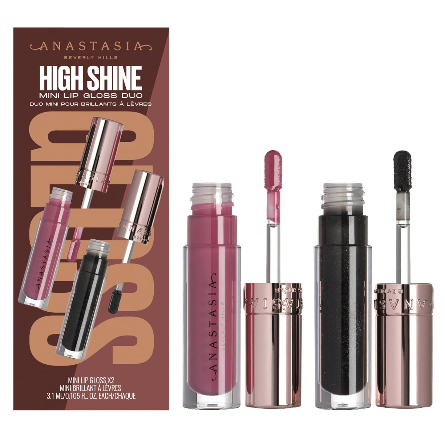 Anastasia Beverly Hills Mini Lip Gloss Duo - High-Pigment Scented Lip Lacquer Set for Volumized, Shimmering, and Luminous Lips - Pulse + Phantom Beauty & Personal Care Anastasia Beverly Hills
