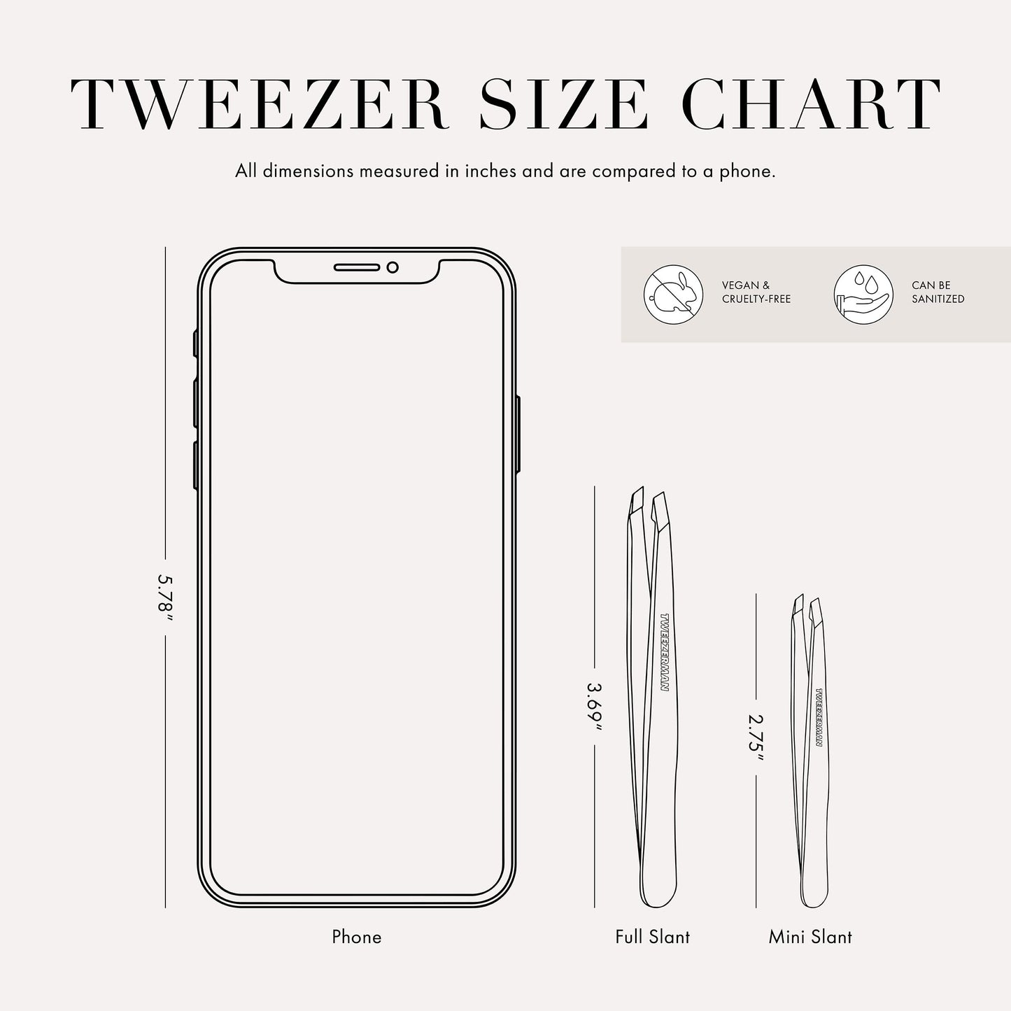 Tweezerman Mini Slant Tweezer - Tweezers For Eyebrows, Travel Tweezers For Eyebrows, Facial Hair, Ingrown Hair (Marble) Beauty and Personal Care Tweezerman